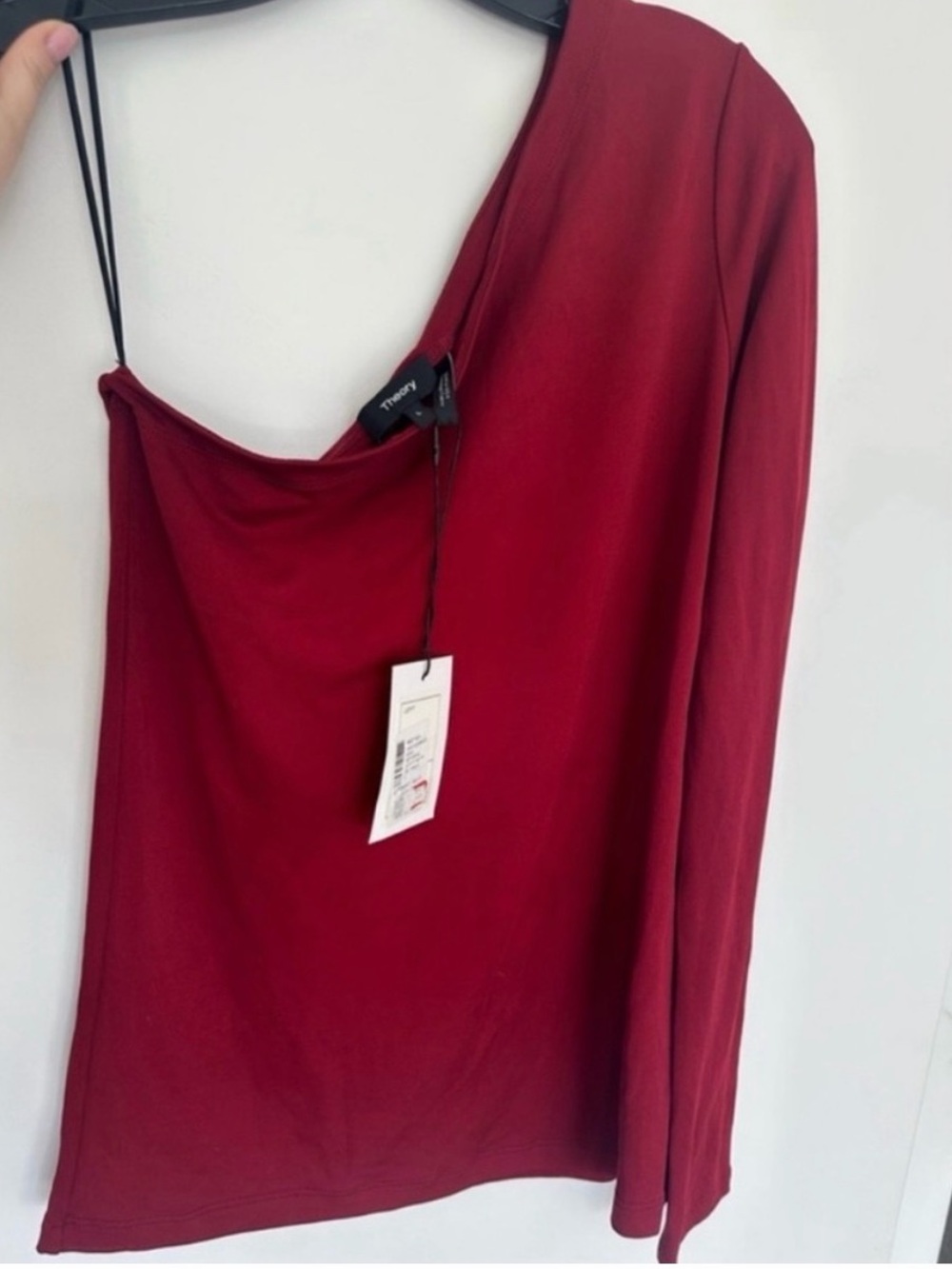 Theory One-Shoulder top in Deep Wine